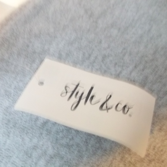 NWT STYLE & CO CORE FASHION L LT GREY HEATHER TOP - Picture 2 of 3
